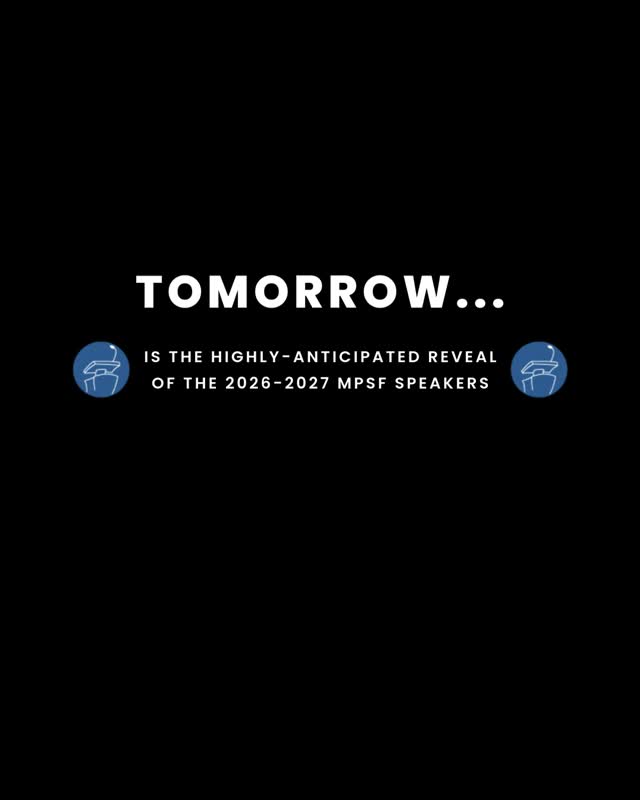The wait is almost over…
Tomorrow is the reveal the 2026–2027 speakers. It’s a season filled with bold ideas, unforgettable voices, and conversations you’ll carry with you.