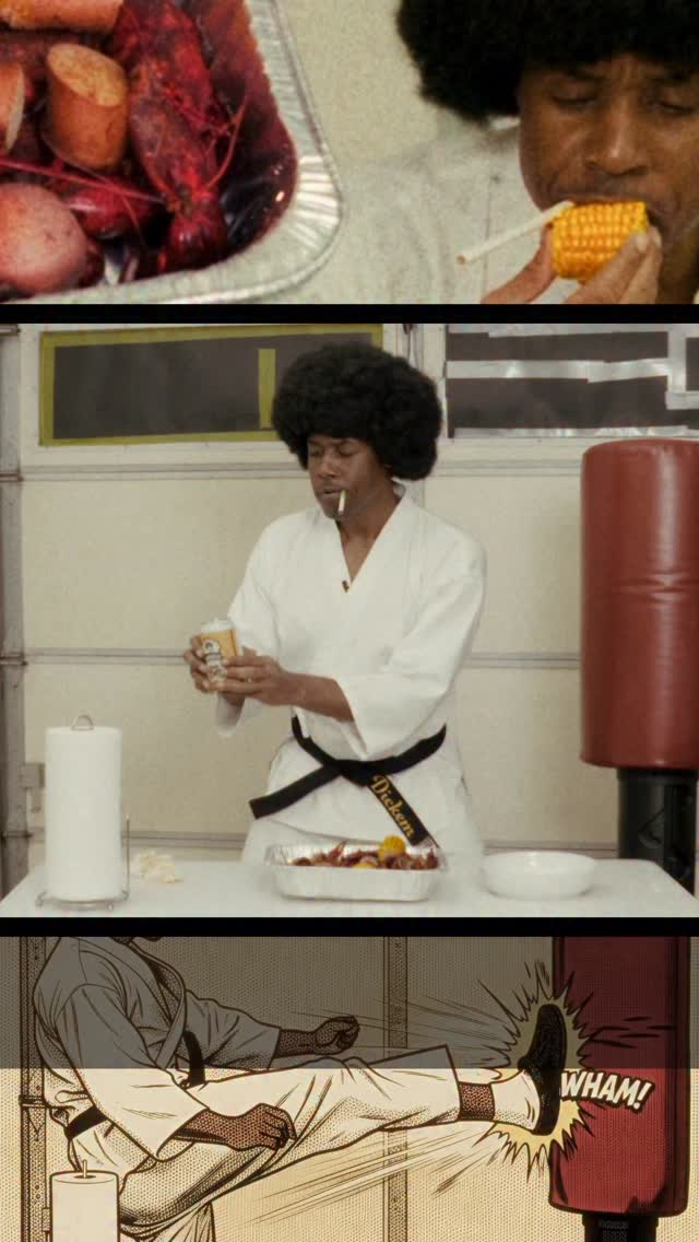 How to eat disabled crawfish and two corns at the same time. #LarryDickem #kungfu #karate #crawfish #comedy