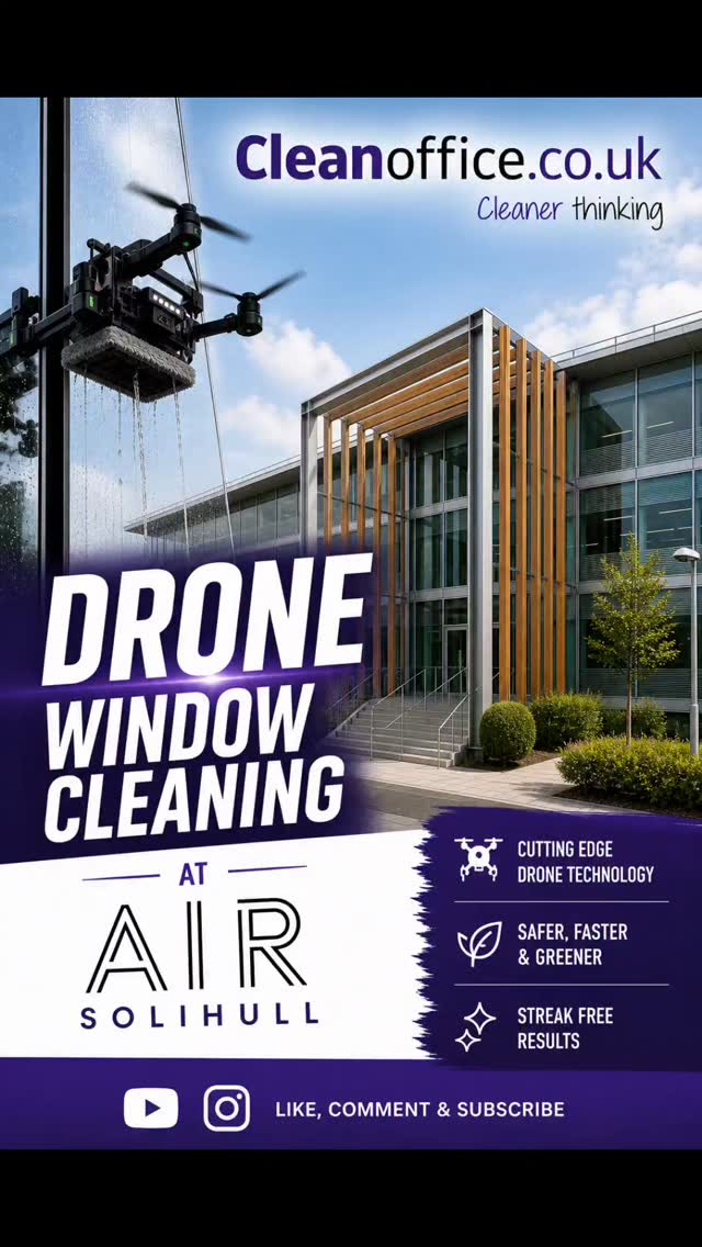 🚁 Drone Window Cleaning in Action | Solihull
We’ve recently been on-site in Solihull showcasing the future of commercial window cleaning 👀
At Cleanoffice, we’re now using cutting-edge drone cleaning technology — delivered in partnership with CleanByDrone Ltd — a system already widely adopted in global cities like Dubai and New York.
No scaffolding.
No disruption.
Just high-level, streak-free results using the latest innovation in the industry.
This approach not only improves safety but also reduces environmental impact, while allowing us to clean areas that were previously difficult or costly to access.
The future of commercial cleaning is here — and we’re bringing it to the UK. 🇬🇧
📍 Solihull
🏢 Commercial Cleaning & Facilities Management
🚁 Powered by innovation
#DroneCleaning #WindowCleaning #FacilitiesManagement #CommercialCleaning #Solihull Cleanoffice CleanByDrone Innovation PropertyManagement FM SmartCleaning FutureOfCleaning UKBusiness