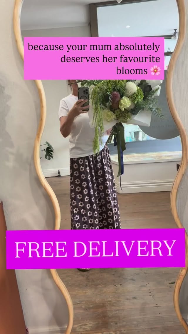 FREE DELIVERY🌸
for all your Mother’s Day orders 🤎
there is truly nothing we love more than mums and giving to all of you who support our business 🤎
we would hate if any mums missed out🌸
so we are doing FREE DELIVERY for all Mother’s Day orders within the town limit of 10km🤎
your mum deserves gorgeous blooms created with passion just for her not last minute supermarket flowers 🤎
PREORDERS are a must