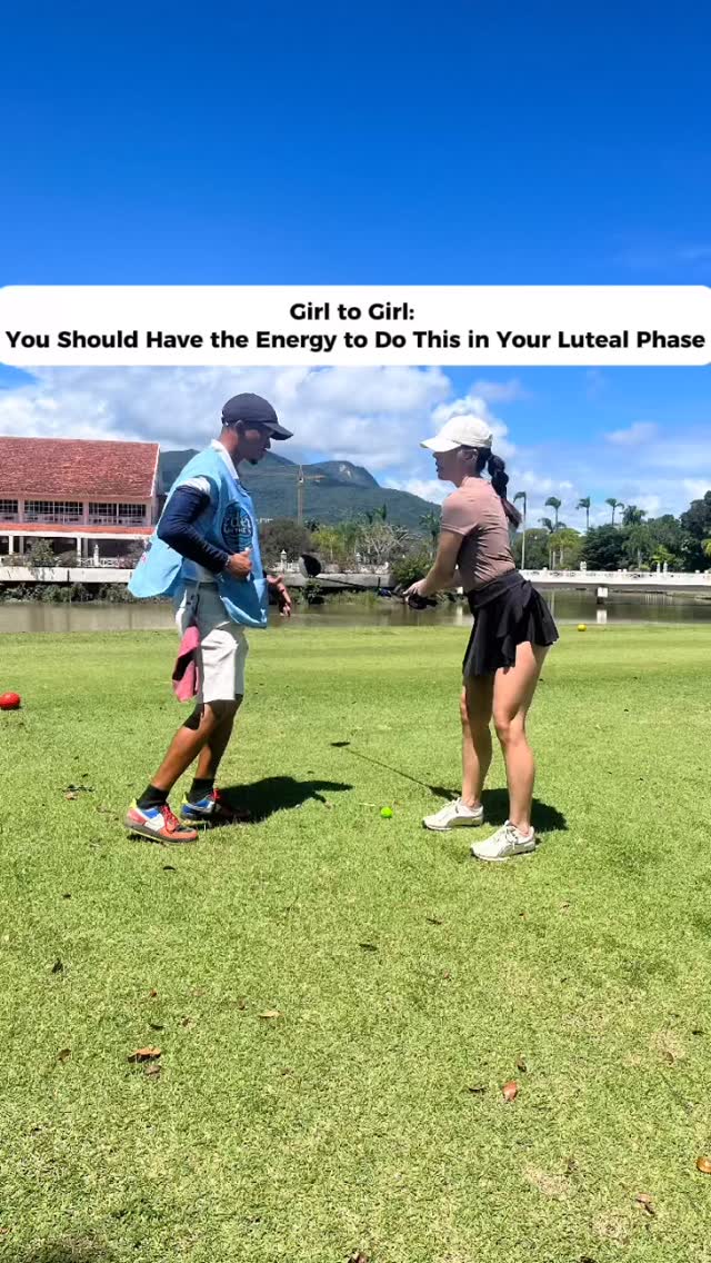 This was me in my luteal phase, just 2 days before my period was expected. Mom arrived the day before for a quick girls trip and her only wish was to play golf ⛳️.
It’s wild looking back on my life and thinking about me in my 20s and 30s who would have been a suffering succotash — curled up at home or at best on the beach with PMS and a bad attitude or no energy for mom.
I wish we taught this shit in school; that PMS is a fucking lie and the majority of symptoms and period pain is a result of American diet and lifestyle. Unfortunately that lifestyle has been adopted in Latin America too so I see my Dominican sisters suffering too 😢.
Just 2 days before my period I was having a ball with mom, laughing and impressing myself. It was my first official 9-hole game. I took one lesson a year before and didn’t practice since. I’m focused on my vocals ya’ll 🎤. Granted, I sat two holes out and decided to rest and heckle mom 😂 from the golf cart but that was also me locked in with my body and energy in such a lover girl, self-respecting way that 2 days later my period arrived seamlessly, pain-free and I enjoyed an amazing day on the beach with mom. Like c’mon girlies be honest with me… how many of you are experiencing this pleasure yet?
You deserve to feel like no time is lost with mom, family, your boo, your projects, your dreams etc. Let’s gooooo. Par 1 baby ⛳️ — in this beautiful, short life, there is no time to waste.
Pop quiz: do you know what phase you’re in? Drop in comments. Impress me 👩🏻🏫.