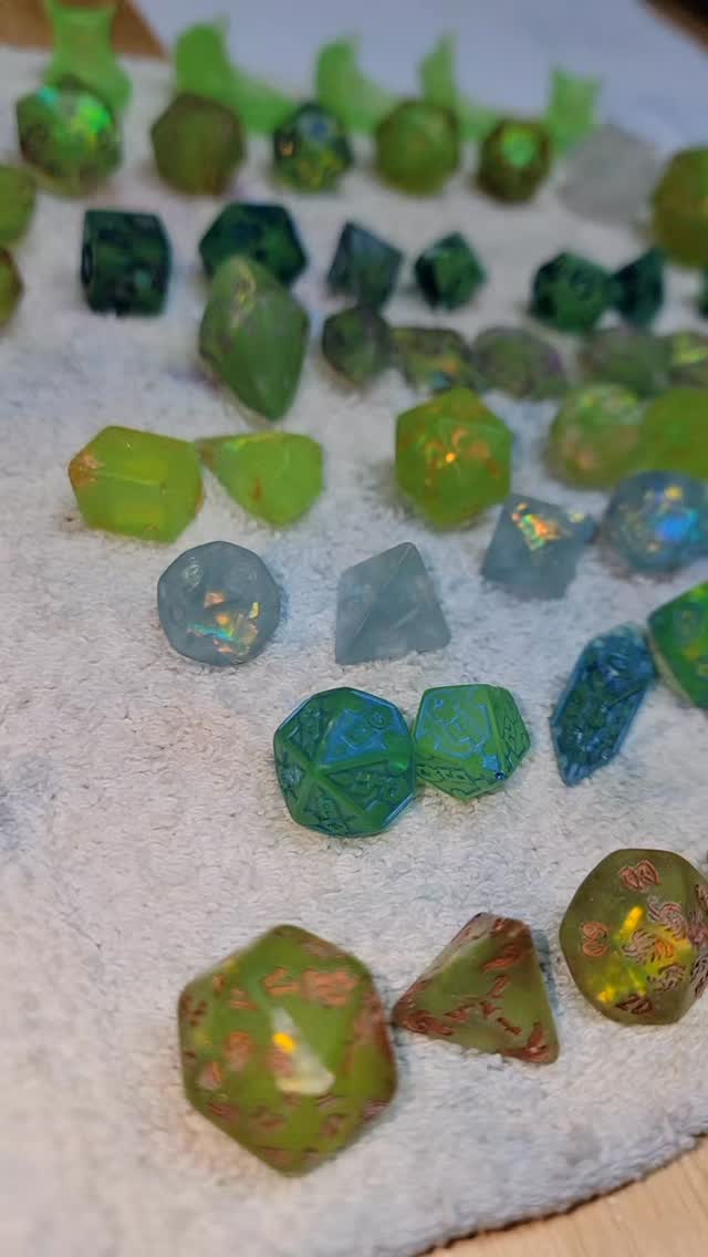 sea glass dice are my latest obsession. #dnd #dice #seaglass