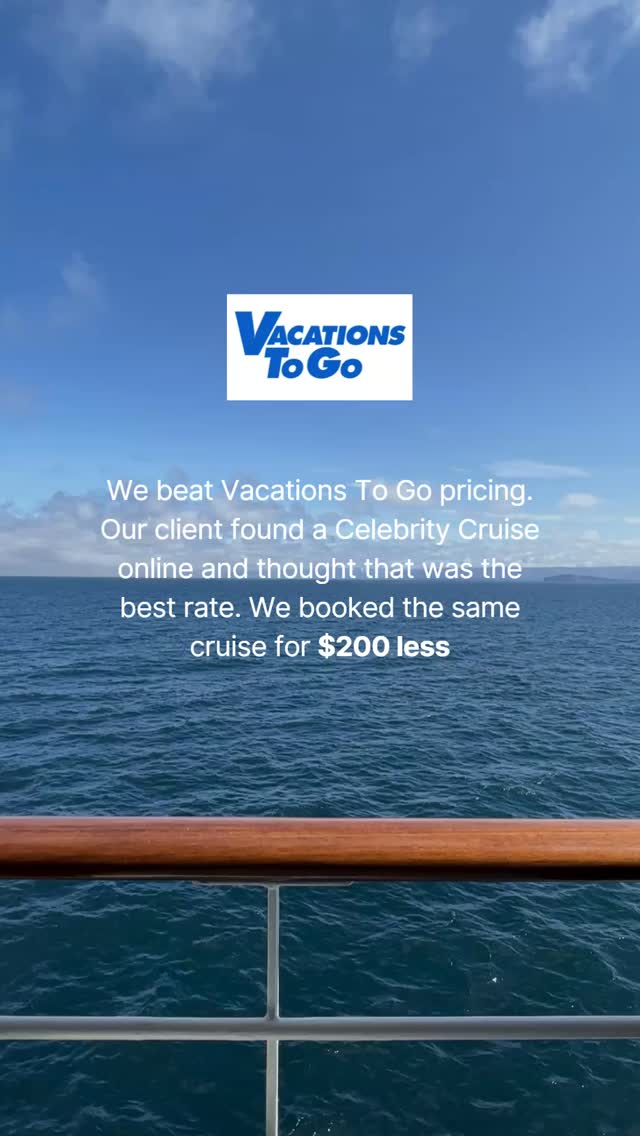 A lot of travelers assume they’ve found the best cruise price online.
But what’s shown on major booking sites like Vacations To Go isn’t always the full picture.
In this case, our advisor Roxanne secured a Celebrity Cruise at a lower rate, added onboard credit, and created a better overall experience for the client.
From cruise pricing to added perks and itinerary planning, how you book your trip can make a measurable difference.
#TravelAdvisor