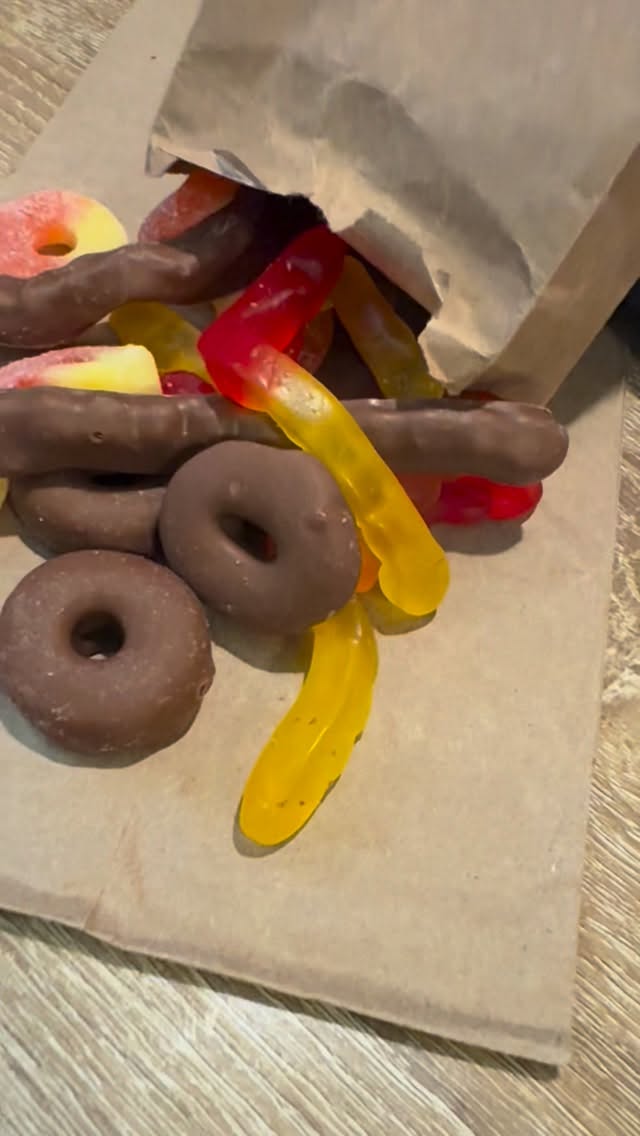 CHOCOLATE COVERED and Delicious!
Yummy Gummy Worms and Peach Rings are HERE!
Handmade. Milk Chocolate. Gummy Candy. Half Pound Bags. Ready to Go! Which one are you getting?