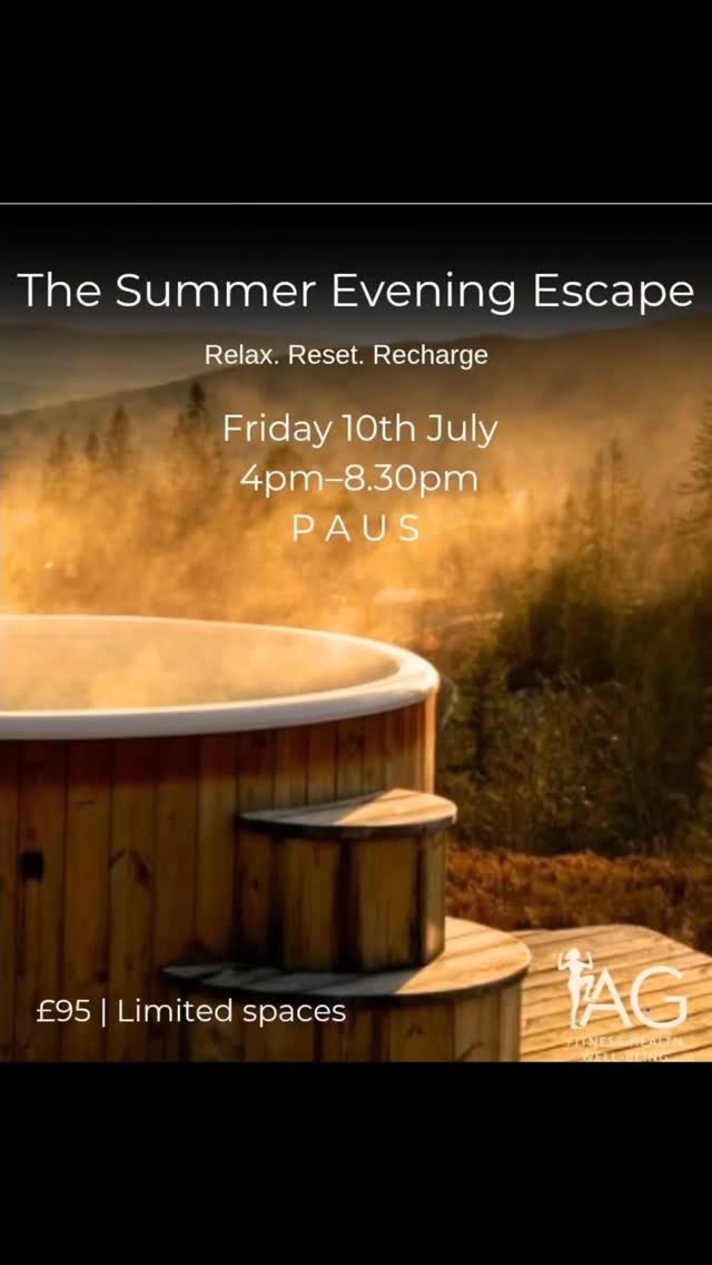 ✨ THE SUMMER EVENING ESCAPE ✨
An evening to slow down, breathe deeply and completely switch off from the stress of everyday life 🌿
Join me for a beautiful summer wellbeing experience at the stunning PAUS Retreat — a peaceful countryside setting designed for relaxation, restoration and self-care 💛
Think:
✨ Gentle Pilates & Stretch
✨ Relaxation & Calm
✨ Beautiful Surroundings
✨ Woodfired Hot Tubs & Saunas
✨ Time to unwind, reconnect and reset
📍 PAUS Retreat, Toft Rd, Cambridgeshire
📅 Friday 10th July
⏰ 4pm–8pm
💛 £95 (Instalment options available)
Spaces will be limited for this special experience.
📩 Message to book