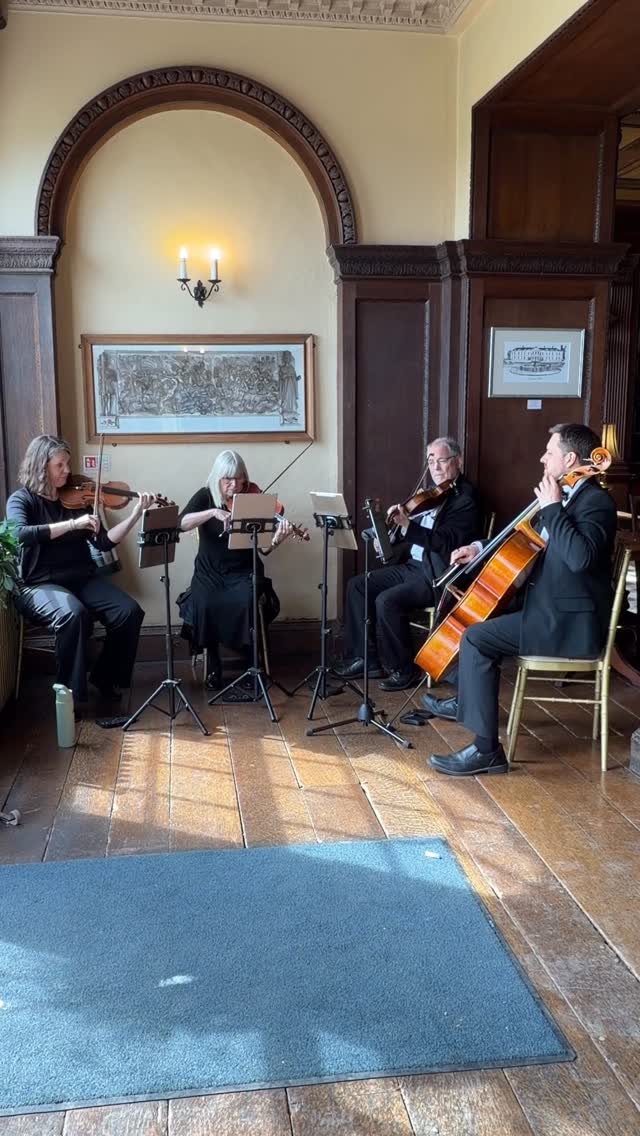 I know it’s about a month early, but after sixty years, maybe… A clip from today’s wedding at @gosfieldhallweddingvenue. Always a fantastic place to play. #weddingstringquartet #stringquartet #weddingmusic #stringquartetwedding #weddingstrings