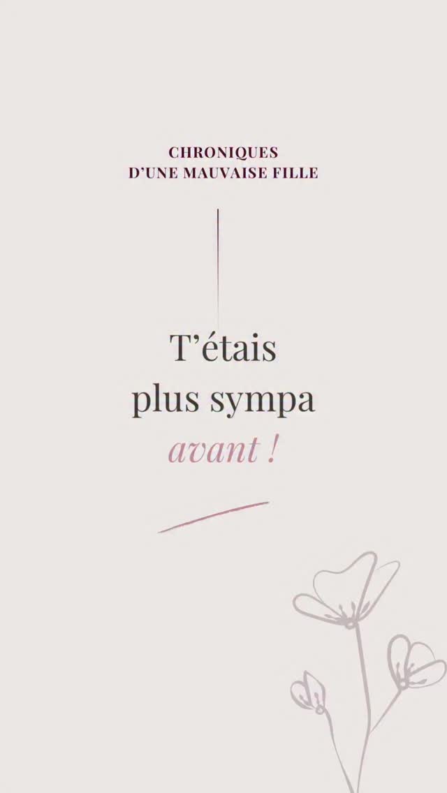 T’étais plus sympa avant! En vrai non, t’étais juste facile à utiliser.
Lis ce post puis regarde qui ton changement dérange autour de toi.
Les gens adorent ton évolution jusqu’au moment où tu te choisis et que tu deviens ta priorité.
Je t’embrasse
#amourdesoi❤️ #femmesfortes #relationshumaines #teammauvaisefille