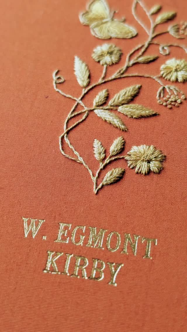 Part 1 of rebinding the Butterfly Book! First up we’ve been working on the artwork for the book’s SPINE! 💫 This will be covered in this lovely burnt orange cotton. The front and back cover will be a deep olive green with a colourful, show-stopping 3D(!) embroidered butterfly by Lou! Follow along to see the journey take flight 🦋