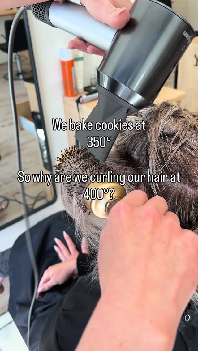 We bake cookies at 350° so why are we curling our hair at 400°? 🍪🔥
Makes zero sense when you think about it.
Here’s the truth: most of us are using way more heat than our hair actually needs. And the damage adds up — frizz, breakage, split ends.
Save this for your next wash day:
🧴 Heat protectant. EVERY SINGLE TIME
🌡️ Fine / damaged / bleached: 250°–325°F
🌡️ Medium / normal: 325°–350°F
🌡️ Thick / coarse / curly: 350°–400°F
🎯 Sweet spot: 350°F. Hot enough to style, gentle enough not to fry
One slow pass > five fast ones. Your hair will thank you.