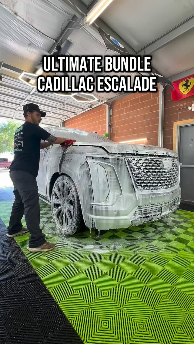 Our second best protection package for your vehicle! 🛡️
.
This client opted in to receive our Ultimate Package for their new Escalade. This includes a full detail, paint correction, paint protection film to all high impact areas, and lastly ceramic coating for the paint, wheels, glass, & interior. On top of that, you get a FREE detail & maintenance kit when opting in for this package as well! 🔥
.
If you feel like your vehicle deserves this kind of attention & protection. Message us TODAY. We’re always here for your auto care needs! 🤝