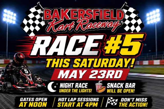 Don't forget, you can pre-register online at Bakersfieldkartraceway.com
See you there! π
