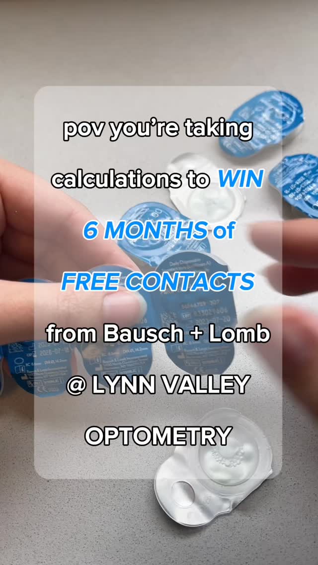 What if your next 6 months of contacts were completely free? 👀
Join us for ULTRA ONE DAY Fitting Days and guess how many contacts are in the jar to win a free 6-month supply from Bausch & Lomb.
📅 May 25th and June 1 at Lynn Valley Optometry
Free trial fitting available. Book at 📞604-987-9191
#lynnvalleyoptometry #ultraoneday #northvancouver #contactlenses #bauschandlomb