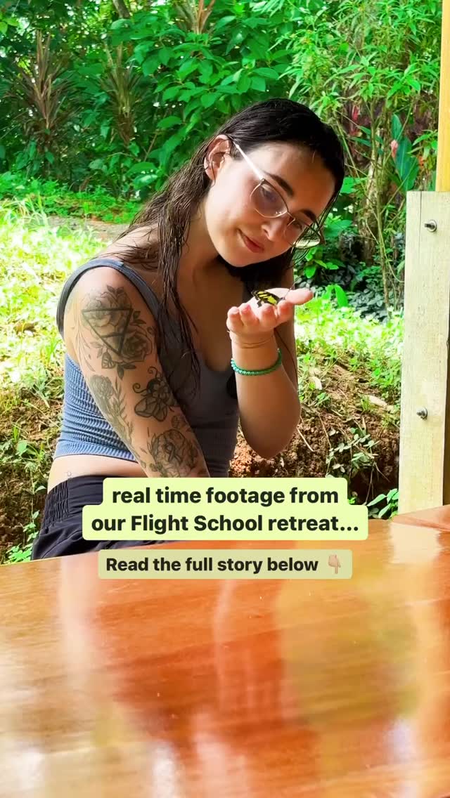 Still one of the most beautiful and wild things I’ve ever witnessed 🦋
This was at our Flight School retreat a couple years ago, right after a deeply powerful Temazcal ceremony.
We came out of the sweat lodge totally cracked open… emotional, raw, renewed… ❤️🔥
And then this butterfly landed on @arose.blooming ‘s forehead.
(I swear… it’s true)
Not only did it land there… it walked with her all the way down the hill to lunch, then hung out on her shoulder for almost HALF AN HOUR like her own little spirit guide 🥹
At the time, it felt like pure magic.
And honestly… it still does.
But now, looking back, I also see what was really happening:
When women feel safe enough to truly open…
when we let ourselves be witnessed…
when we step into transformation with our whole hearts…
life starts speaking back.
That’s something I’ve seen over and over again through Flight School ✨
And now we’re about to begin again 🦋
Flight School Level 1 starts in June, and I’m feeling so excited for the women who are about to step into this journey together.
If you’ve been feeling the pull lately… this is your invitation 💫
Comment “FLIGHT” for the details