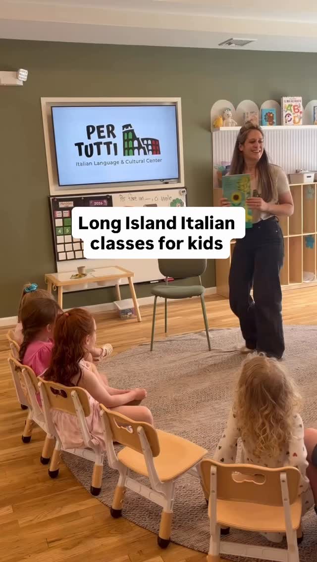 Looking for Italian classes on Long Island for children ages 0–12+… Per Tutti Italian Language & Cultural Center offers immersive Italian programs that grow with your child.
Our Adult & Me classes for ages 0–3 introduce little learners to Italian through music, movement, sensory play, crafts, story time, and open play. Adults participate alongside their children, making it easy to continue learning at home.
For ages 4–12+, our after-school Italian programs feature games, STEAM activities, music, movement, and arts & crafts taught by a NYS certified Italian teacher. Adult participation is not required, and all materials are included.
📍 543 Lake Avenue, Saint James, NY
📧 info@pertuttili.com
🇮🇹 Italian for all ages, all levels, all year!
Register at www.pertuttili.com
Italian Preschool • Children’s Programs • Events • Adult Courses • Summer Camp