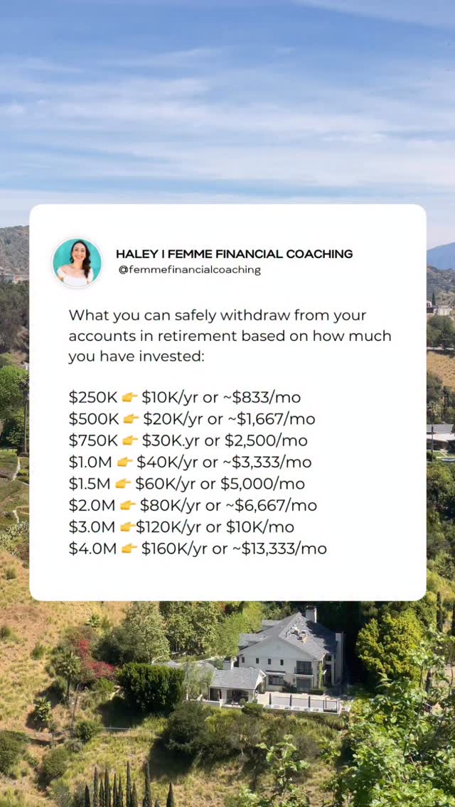 Most people are under-investing when it comes to retirement ❌
👉 Comment INVEST to apply for Private Finance Coaching
Not you though! We’ll get you set up to not only retire, but retire earlier than you even thought you could!
These numbers are based on the 4% safe withdrawal rate which says you can pull out 4% of your portfolio every year and not run out of money for 30 yrs.
Not sure if you are on track or where you need to be?
👩🏻💻Im opening up 8 Private Finance Coaching spots for June start
This is for high-achieving women, business owners, or couples who want to feel confident, organized, and strategic with money going into the rest of the year.
Private Coaching is for you if:
💰 you’re starting to make good money, but feel like it could be working harder
💰 you want a clear plan instead of mental math and guesswork
💰 you’re ready to stop “winging it” financially
💰 you want to get on the same page with your partner around money
It’s strategic, practical, and designed for women who are already becoming successful in their careers — and want to be more intentional with their wealth.
👉 Comment INVEST to apply
👉 Comment INVEST to apply
#personalfinance #financialliteracy #investingforbeginners