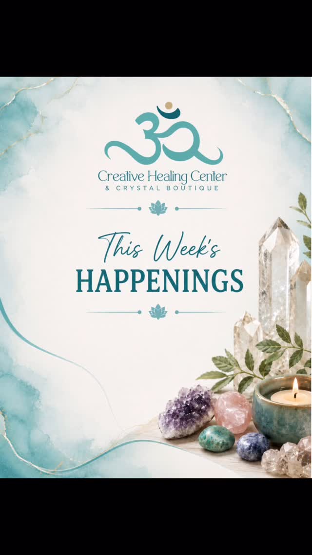 ✨ This Week at Creative Healing Center ✨
We have a beautiful week of connection, healing, meditation, and community waiting for you!
Monday 6:30 pm
Energy Infused Meditation with Michele
Wednesday
Drop-In Meditation
6:00 PM & 7:30 PM
Come as you are and take time to pause, breathe, and reconnect.
Saturday, June 6th 10 am
6•6 Portal Crystal Sound Bath
One-on-One Appointments Available
Stacy: Monday & Friday
Caline: Thursday, Friday & Saturday
Corrina: Saturday
Whether you’re looking for guidance, healing, intuitive support, or a moment of self-care, we’re here for you.
And don’t forget to stop by the shop!
Browse crystals, candles, jewelry, gifts, spiritual tools, and all the magical goodies that make
Creative Healing Center so special.
We can’t wait to see you this week!
Looking forward to next week
Sunday Grief Circle and Summer Solstice Workshop
#CreativeHealingCenter #Meditation #SoundBath #CrystalHealing