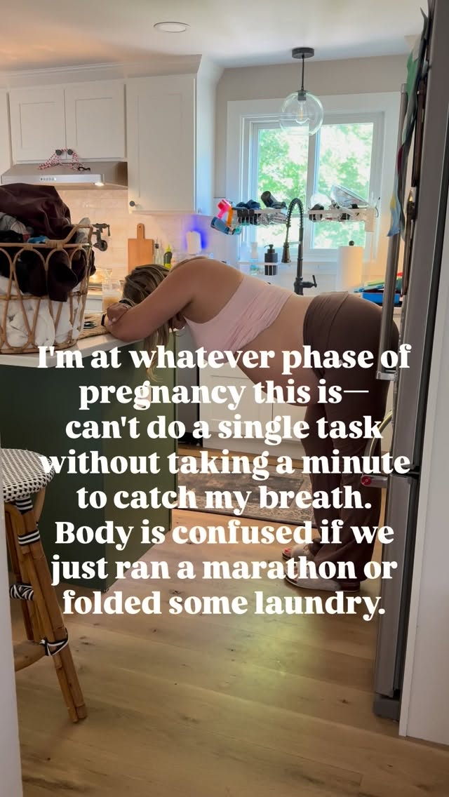 Third Trimester 1 — Boobie Mama 0 😂
Anyone else at the stage of pregnancy where every task feels like an Olympic event?
Walk upstairs? Out of breath.
Fold a basket of laundry? Out of breath.
Roll over in bed? Out of breath.
Put on socks? Might as well schedule a recovery day 😆😆
Growing a human is incredible, but let’s be honest…third trimester can be humbling. Between the pure exhaustion, heartburn, chasing after 2 little boys and feeling like you’ve run a marathon after unloading the dishwasher, this body is working overtime 24/7.
If you’re feeling slower than usual, needing more breaks, or wondering why you’re exhausted after doing basically nothing... you’re not lazy. You’re growing an entire person while supporting a placenta, increasing your blood volume, and carrying around extra weight every second of the day.
Third trimester mamas, I see you 🫶🏼
👇🏼Tell me: what’s your most ridiculous “I got out of breath doing THIS” moment?
✨ And for my current clients: If there’s anything you need from me before I head out on maternity leave, please don’t wait! Reach out before July 1st so we can make sure you have the support, resources, and plan you need while I’m out on leave.
#thirdtrimesterbelike #pregnancy #thirdtrimester #momlife #boymomof3