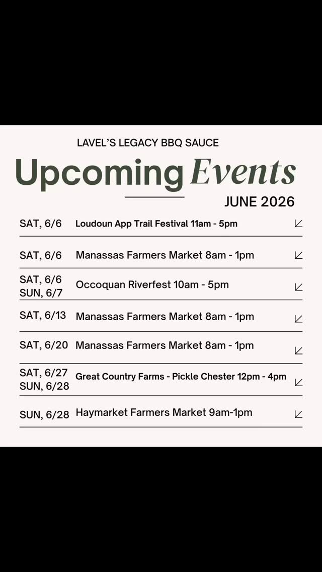 Starting this month off with a triple header. We have another full schedule for the month of June. Mark your calendars!! And remember, if you can’t catch us at one of the events find us at one of our local partners or shop online at www.lavelsbbq.com.