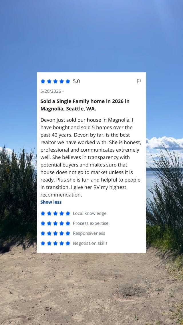 These words truly mean the world to me. 🥹
I’m constantly learning, growing, and looking for ways to better serve my clients because every person, family, and move deserves my full attention and care. My goal is for each client to feel supported, heard, and confident throughout every step of their home journey.
Helping people navigate such important life transitions is a privilege I never take for granted. I’m so grateful for every opportunity, every relationship, and every client who trusts me to be part of their story.
#clientreview #devonkrusehomes