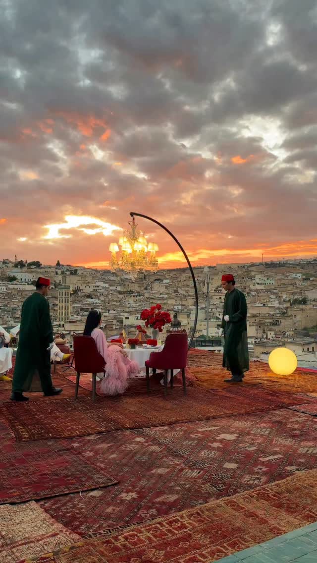 1001 NIGHTS DINNER Experience by @palaisdefes
Dive into the heart of Moroccan splendor with the “1001 Nights Dinner Experience” at the prestigious Palais de Fes Suites & Spa.
This unparalleled dining adventure is meticulously designed to transport you and your loved ones into a world where luxury meets legend, nestled atop the historic skyline of Fez with the majestic Atlas Mountains as your backdrop.
#palaisdefes #medinaoffez #sunset #sunsets #morocco
