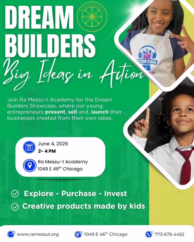 Every child should have dreams that they want to fulfill, and when they do, let's empower them to fulfill their dreams!
Join us this Thursday from 2-4 outdoors if you're available to stop by!
We want to continue to give our students the opportunity to be Dream Builders!
See you there!