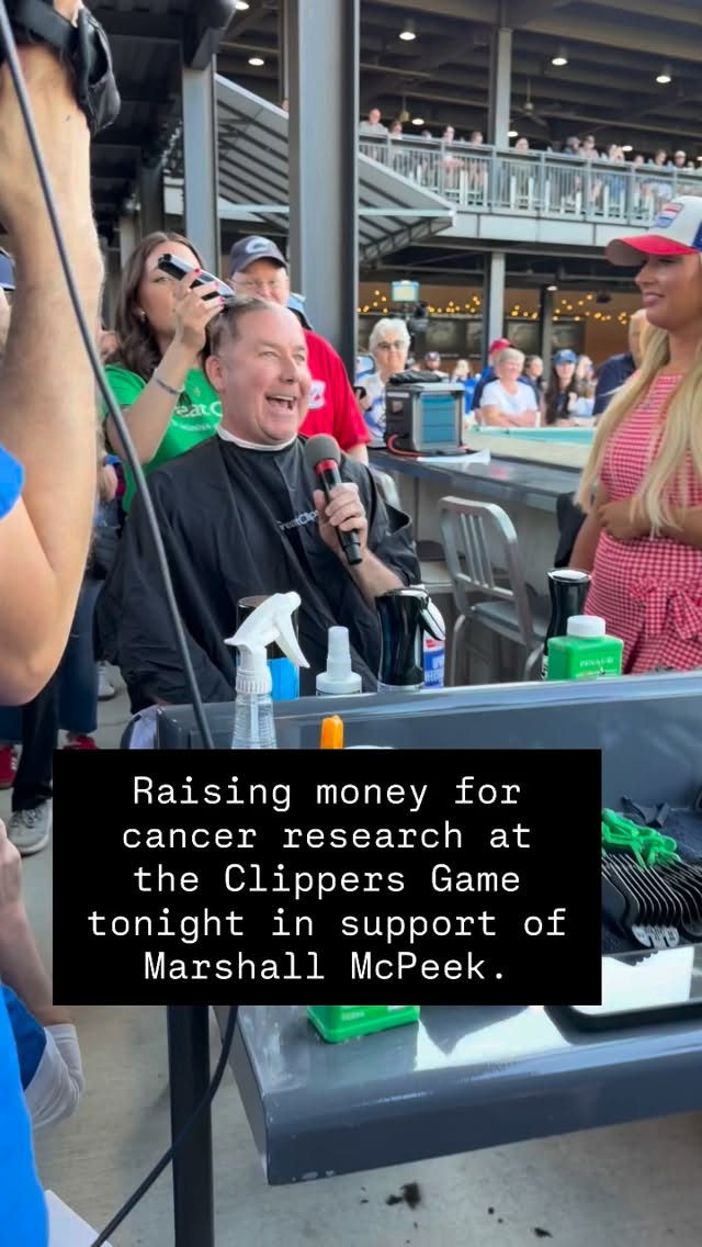 A beautiful night at the Clippers Game tonight… supporting the unstoppable @marshall_r_mcpeek, who is fighting sarcoma. @philkelly_tv and @andrewwsyx6 shaved their heads to support Marshall and all those fighting cancer. Just an inspiring evening. #friendsforlife❤️ #shavedhead @wsyx6 @philkelly_tv @andrewwsyx6 @marshall_r_mcpeek