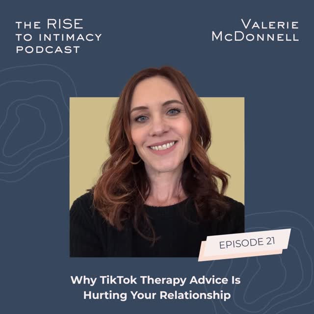 Before you turn to Tik Tok for answers to your relationship problems, turn towards your partner.
Talk to them about what you’re feeling and let them know what would work better for you the next time a similar disagreement or misunderstanding occurs.
You can’t cultivate or nurture a healthy relationship if the only feedback you’re getting comes from unqualified content creators.
Just because someone has a large following, doesn’t mean they’re a credible source.
Yes, there are some highly qualified content creators out there.
But, be sure to look into their credentials and pay attention if they mostly talk about the negative aspects of romantic relationships.
If all you’re absorbing is fear tactics from creators feeding the algorithm in order to monetize their platform, you’re not going to improve your relationship.
But you will feed your anxiety and cause more confusion in your relationship instead of connection.
If you want to learn how to prevent feeding into the fears of relationships spouted on social media, check out Episode 21 of The RISE to Intimacy podcast today!
#risetointimacy #couplestherapy #relationshipadvice #sextherapy #rvatherapist