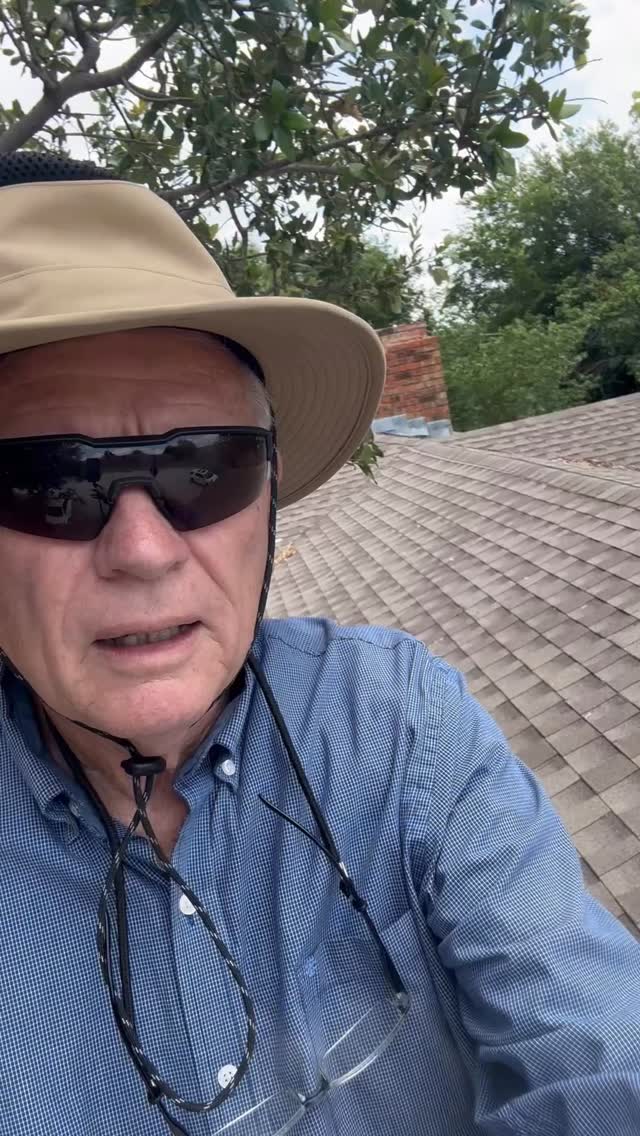 Investigating roof damage.