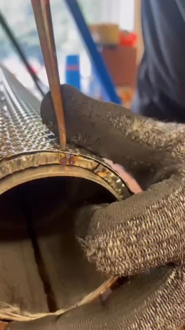 Heat-resistant materials demand precision. Spot welding heat shield assemblies 🔧🧯#spotwelding #motorsport #heat shielding #inconel #titanium