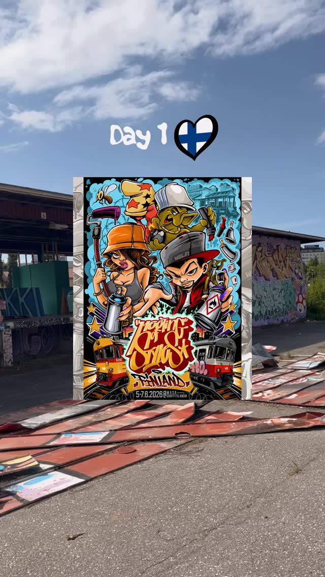 Finland baby !!!! 😁 Painting with @omeria at @wasagraffitilandia #meetingofstyles #vaasa #mosfinland