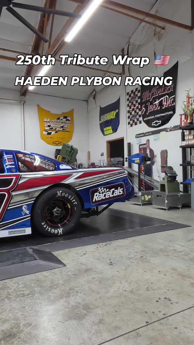 👀 🇺🇸 We are exited to share our latest big project! We were totally onboard when Haeden Plybon Racing suggested a 250th Tribute Wrap. We think it turned out pretty good. What do you think?
Looking forward to this weekends (6/13) @carstourwest Northwest RaceCals Pro Late Models Road to the Idaho 200 at @raceidaho . See you at the races.