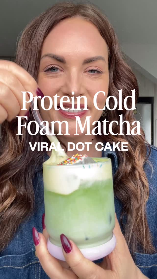 Had to jump on this viral dot cake trend but didn’t want all the sugar so used @lakoanutrition salted vanilla protein to make a cold foam 11/10 no notes.
How good are 100s & 1000?
#viraldotcake #coldfoammatcha #icedmatcha #birthdaycakematcha #healthcoach