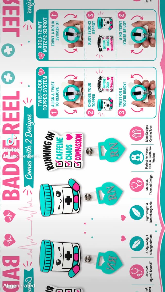 Got you. This needs to sound more like “drop everything, I made something new” and less like a catalog.
🚨 NEW ITEM ALERT 🚨
For the nurses, CNAs, techs, and healthcare besties who like their badge reel to have personality.
Our twist-on interchangeable badge reels are officially here.
You get to choose 2 designs, switch them out when you want, and keep your badge reel matching your mood, your shift, or your scrub vibe.
Cute today. Different tomorrow.
More designs are already on the way.
Shop now: epiceventprints.com
#NurseTok #BadgeReels #NurseAccessories #HealthcareTok #SmallBusinessTikTok