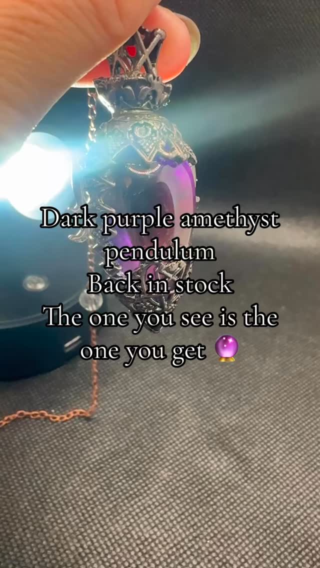 Dark purple amethyst pendulum
Back in stock
The one you see is the one you get 🔮
Available on the website
www.thatwitchyshit.co.uk
#witchyvibes #witchythings #spirituality #fyp #pendulum