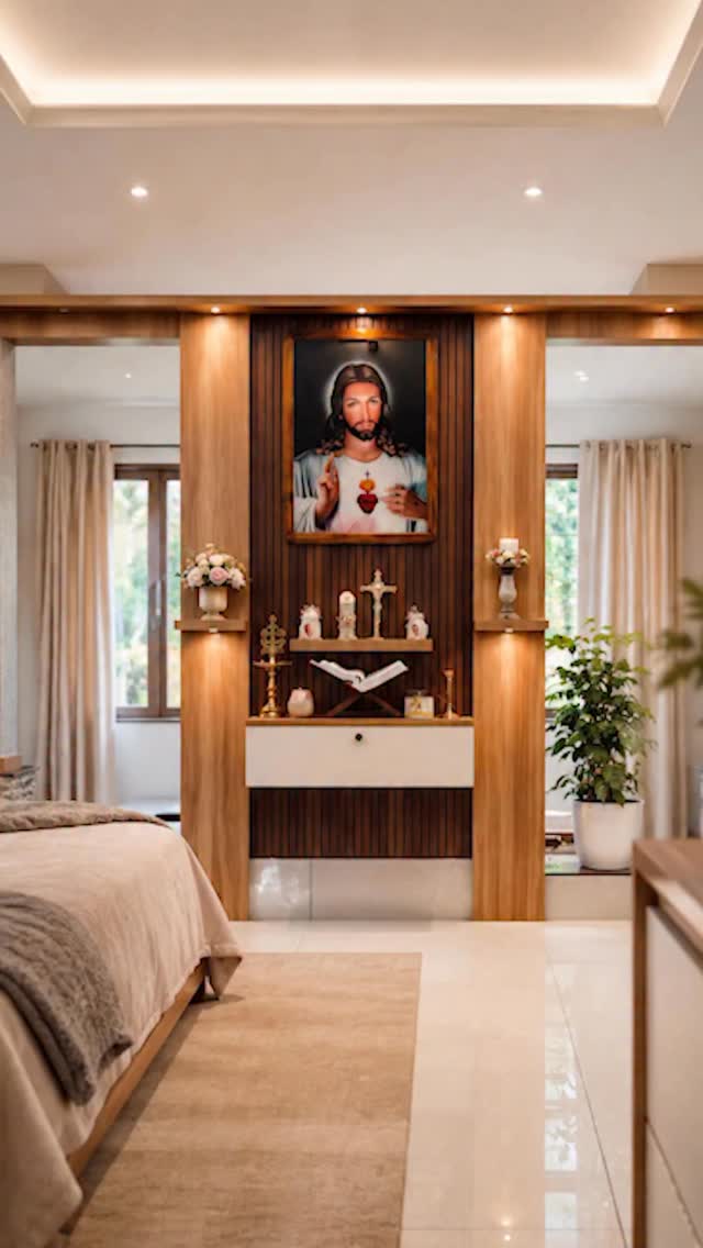 A space designed for peace, prayer, and positive energy. ✨ 🙏🏼🏠📈
#interiordesign #trendingreels #keralahomes #unisoninteriors #viralreels