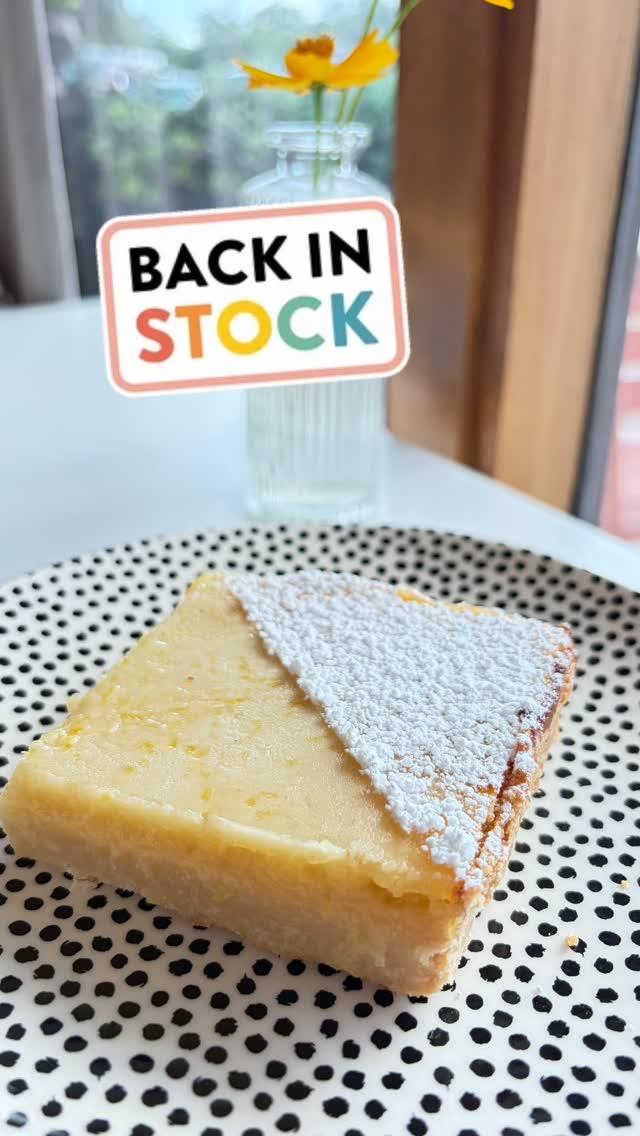 The best ever lemon bar is back in stock!
