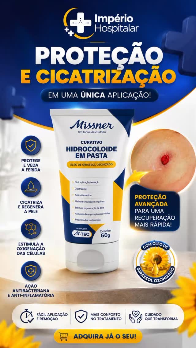 🩹✨ CUIDADO AVANÇADO PARA FERIDAS COM O MELHOR PREÇO!
O Curativo Hidrocoloide em Pasta MTech Missner é a solução ideal para auxiliar na cicatrização, proteger a lesão e promover mais conforto ao paciente. Indicado para diversos tipos de feridas, ele ajuda a manter o ambiente úmido ideal para uma recuperação mais eficiente.
🔥 E o melhor: na Império Hospitalar você encontra os MELHORES PREÇOS do mercado!
✅ Produto de qualidade reconhecida
✅ Excelente custo-benefício
✅ Atendimento especializado
✅ Entrega rápida
⚠️ Estoque sujeito à disponibilidade. Não perca tempo e garanta já o seu!
📲 Entre em contato agora mesmo pelo WhatsApp e solicite seu orçamento.
#ImperioHospitalar #Missner #MTech #CurativoHidrocoloide #TratamentoDeFeridas Cicatrização HomeCare ProdutosHospitalares Saúde Curativos