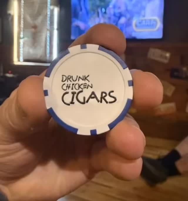 Want one of the Drunk Chicken collector’s edition poker chips? Then buy a Drunk Chicken Cigar. One per customer while supplies last.