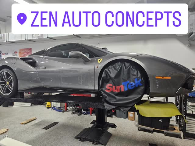 Ferrari in the shop for some Black Paint Protection Film#@suntekfilms #paintcorrection #ppfinstallation
