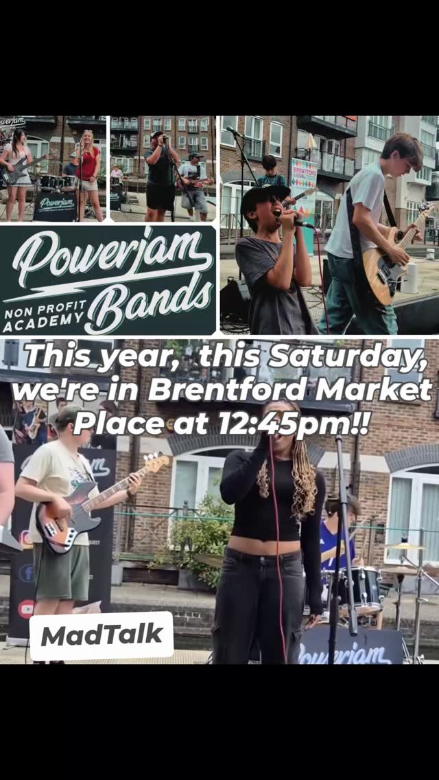 Who can forget the talented young bands from @powerjambands at @brentford_canal_festival last year on the floating stage? Back again this Saturday on the MARkETPLACE STAGE at 12:45pm!!
#brentfordproject #brentford #brentfordcanalfestival #brentfordmarketsquare #brentfordcommunity