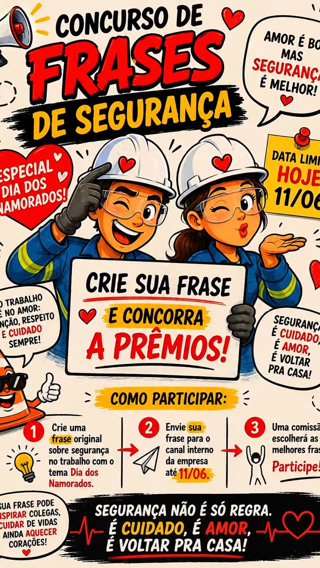 O amor está no ar... e a segurança também! 👷♂️❤️👷♀️
Quem disse que o pessoal da segurança não é romântico? Arrasta para o lado para conferir os nossos colaboradores rimando EPI com amor no Concurso de Frases de Segurança! 💡
Conta aqui nos comentários: qual foi a sua frase favorita? 👇
#segurançacomamor #diadosnamorados❤️ #nossaequipe #trabalhoseguro #connectasoluções