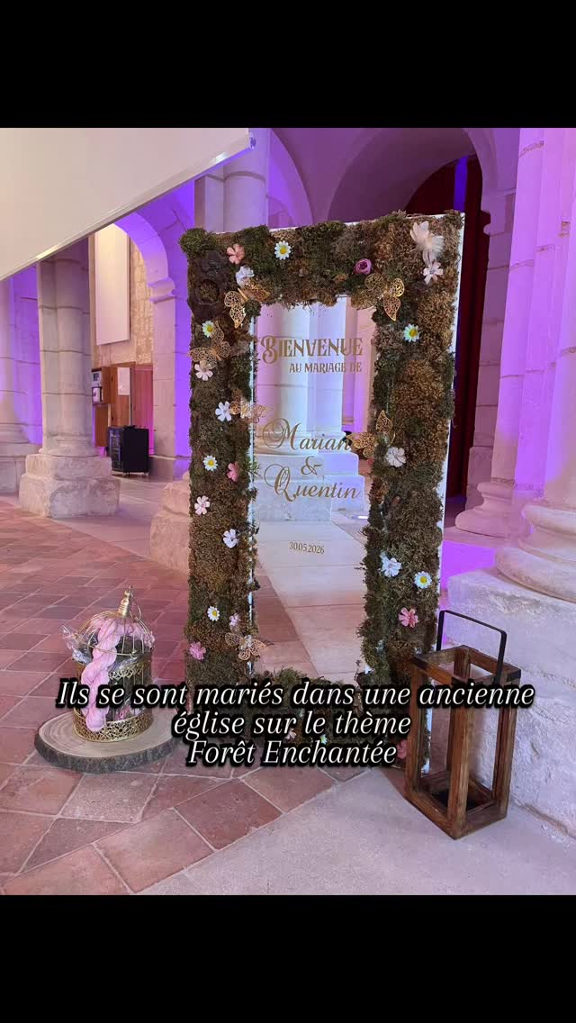 Mariage Forêt Enchantée dans une ancienne église