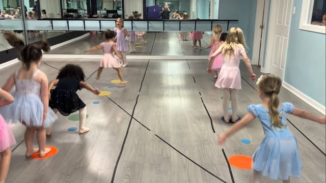 Our smallest ballerinas have been practicing their jumps in first and second position!