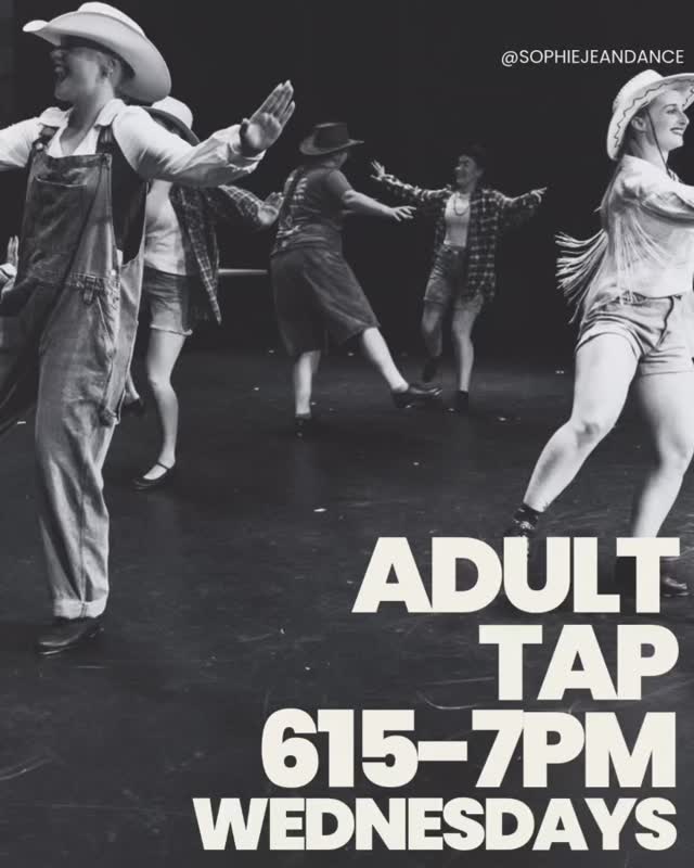 🎩✨ADULT TAP is coming BACK in Terms 3 & 4🎩✨
⏰Wednesdays 615-7pm (starting August 5/2026)
Ages 17+
🤍Do you need experience?
NONE whatsoever! This class is an open beginner class that takes the lead of who is in the class and adapts accordingly if more of a challenge needed!
🤍Will you have fun?
HECK YAH! There is opportunity to perform in the recital but not mandatory! But we swear the Adults get the most applause at recital.
💻Register today via www.sophiejeandance.com