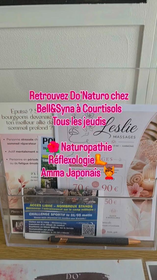 Quelle solution naturelle vous correspond chez Do’Naturo?
J’accompagne les actifs 🗃️🆘 et sportifs 🏋️ qui ressentent le besoin de récupérer, de relâcher les tensions et de retrouver un meilleur équilibre au quotidien voire de progresser.
💤 🦤 La récupération physique et mentale naturelle vous rendra votre dignité après une période d'épuisement et vous libérera des lobbies.🆓 🕊️
Ma pratique repose sur trois grands axes complémentaires : la naturopathie, la réflexologie et le massage Amma japonais. À cela peut s’ajouter un bilan émotionnel avec les Fleurs de Bach, lorsque l’état émotionnel prend une place importante dans la fatigue, le stress ou les blocages ressentis.
#Réflexologie #sommeil #do_naturo #naturopathie #Bell&syna
