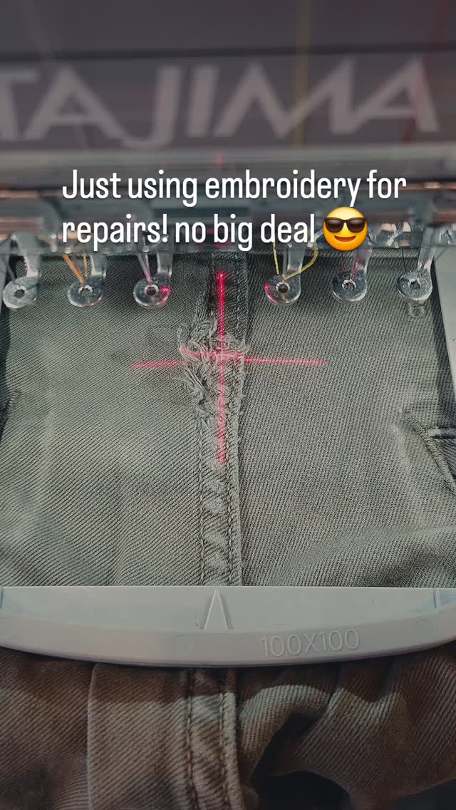 Repairs with embroidery! #clothingrepair #darning #sewing