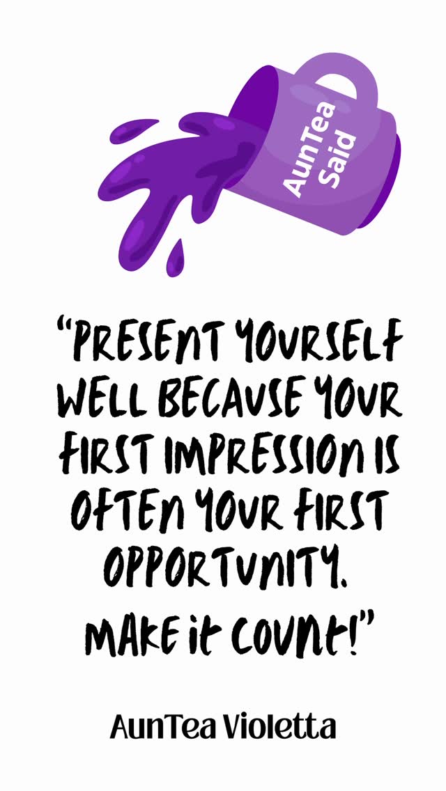 Let me also say this… first impressions are free. 💅🏾✨
Your outfit, your attitude, your handshake, your smile… people notice.
Sometimes your first impression is your FIRST opportunity.
Make it count, Sugar. 💜
Sip. Like. Follow.
#simiSays #HeySugar #FirstImpressionsMatter #LevelUp #BigSisAdvice HighTeaSociety
