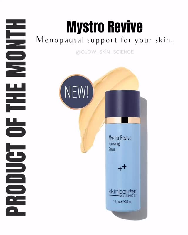 As estrogen levels decline, your skin can lose up to 30% of its collagen within the first five years of menopause causing:
👉🏼Dryness and dehydration
👉🏼Dull, tired-looking skin
👉🏼Loss of firmness and elasticity
👉🏼Fine lines and wrinkles
✨Meet Mystro Revive✨- your skin’s hormonal hero.
This powerhouse serum is uniquely formulated to rebalance and restore vitality, luminosity, and smoothness during these natural changes.
🌱 Packed with the power of 9 plant adaptogens, Mystro is here to give your skin the love it deserves. Say goodbye to dullness, dryness, and uneven texture. Say hello to a glowing complexion that will make heads turn!
✨What Mystro Revive helps with:✨
* As hormones change, skin can become thinner, drier, and less resilient. Mystro Revive helps support skin density, hydration, and barrier health during these transitions.
* Helps rebalance the skin so it can function at its healthiest
* Improves the look of redness, uneven tone, and texture
* Strengthens the skin barrier
* Leaves skin looking brighter, smoother, and more resilient
* Supports overall skin recovery from environmental stress
Key Details:
* Key Ingredients: Powered by P.A.T.H. technology (plant-based adaptogens), Alpha Lipoic Acid, and powerful antioxidants to help improve skin density and barrier function.
* Target Concerns: Formulated to support skin experiencing menopause-related changes, including dryness, dullness, loss of elasticity, and wrinkles.
* Clinical Results: Studies show 32% improvement in crepey skin and 60% increase in hydration over 16 weeks.
* Application: Apply twice daily (morning and night) to clean, bare dry skin. Only one pump is needed. Make sure to massage it in all the way.
Purchase online or in-store. 💕
www.glowskinscience.com
(Link in Bio)
#mystrorevive #mystroreviverenewingserum #everettesthetician #skinbetterscienceskincare #microneedling