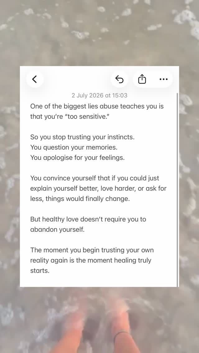 If you’ve ever been told you’re “too sensitive,” it’s worth asking who benefited from you believing that.
Emotional manipulation often makes us question our instincts before we question the behaviour that hurt us. Over time, we stop trusting ourselves, minimise our own experiences, and believe we’re the problem.
Healing isn’t about becoming less sensitive. It’s about learning to trust yourself again.
You deserve relationships where your feelings are heard, your boundaries are respected, and your reality isn’t constantly questioned.
If this resonates with you, know that you’re not alone. Recovery is possible, one step at a time. 🤍
Save this for the days you need the reminder.
#NarcissisticAbuseRecovery #EmotionalAbuseRecovery #HealingJourney #TraumaRecovery #gaslightingrecovery