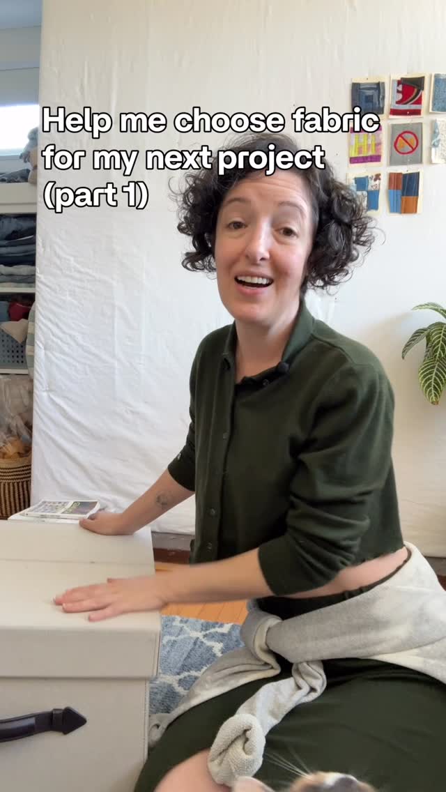 Yes that’s Penny in the back of this video pulling a pin out of my design wall so she can play with it. Which is why she is never allowed in my sewing room unsupervised and was removed immediately after I filmed this 😣.
I’m serious about wanting to use my fabric, but it’s hard. Those special pieces that you are saving for the perfect project… what if they get wasted? What if you use them and then a week later a project appears that would have been better??
My biggest hesitation with using one of my vintage sarees is that I never dress up, so I was worried I’d be making a dress I’d only wear once. But upcycling is shifting my perception of garments – I’m seeing them as shifting things, not a final end. So I’m making this dress but maybe it will become a shirt next or bag or quilt.